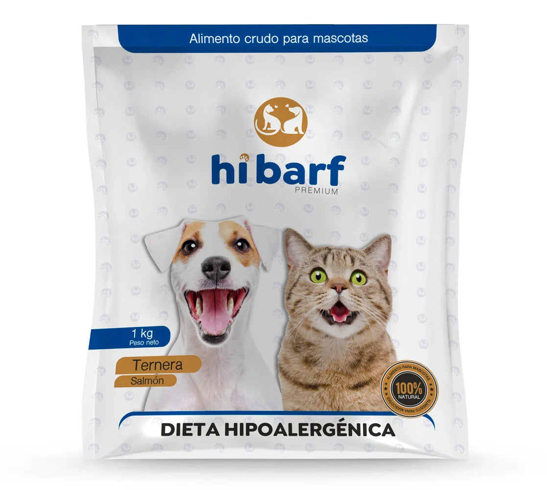 Dieta hipoalergénica de ternera y salmón
