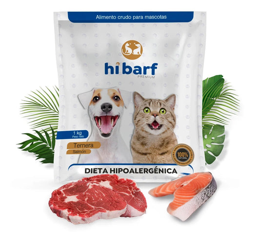 Dieta hipoalergénica de ternera y salmón