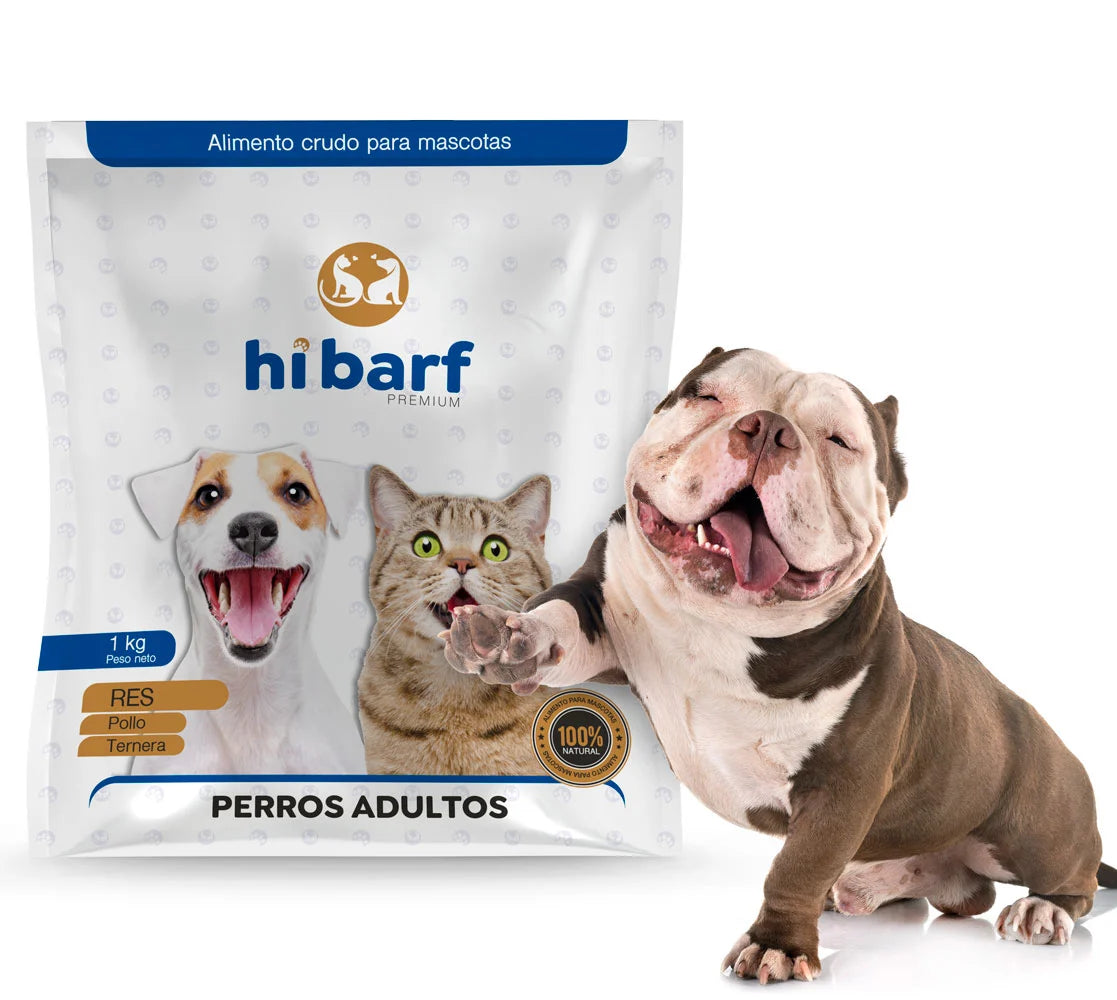 Dieta para perros adultos de pollo, ternera y res