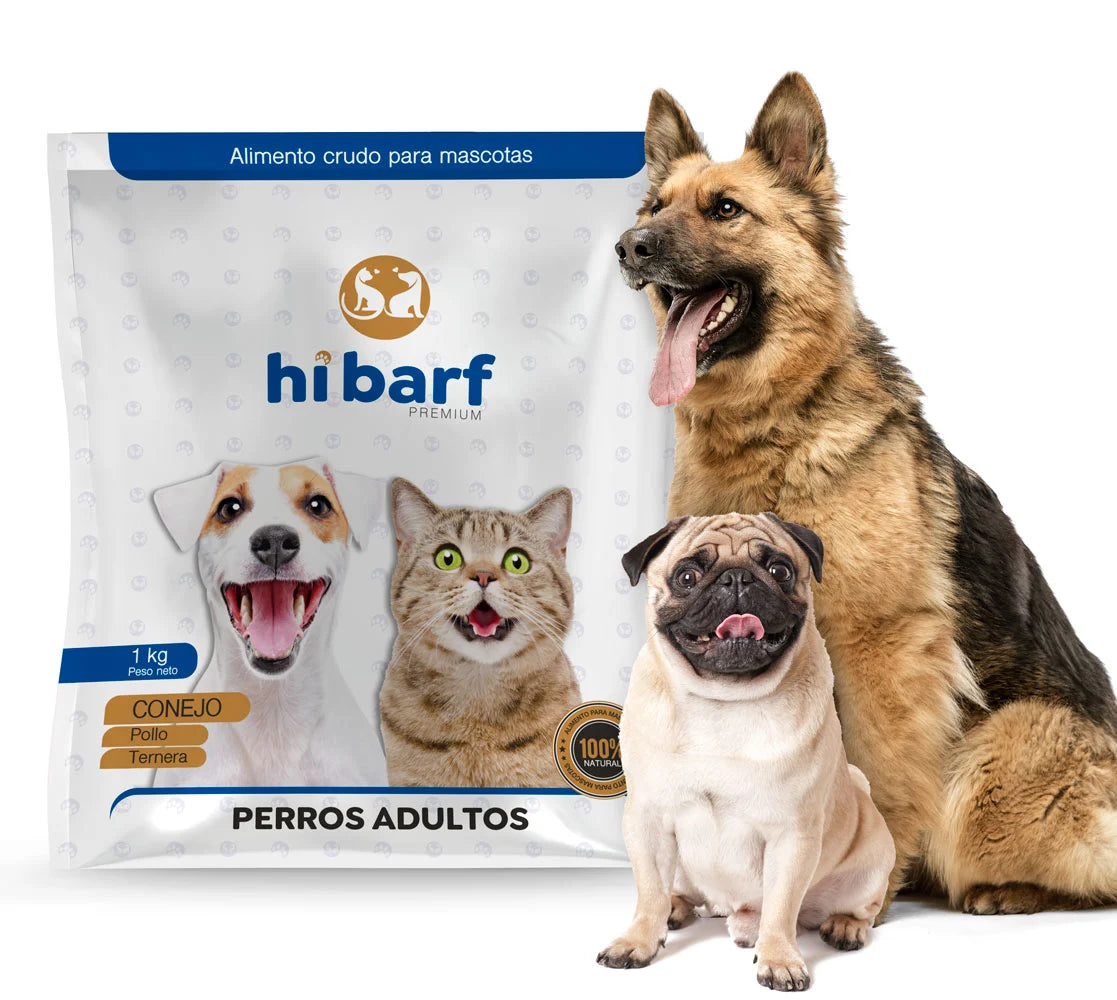 Dieta Barf para perros adultos Pollo, ternera y conejo