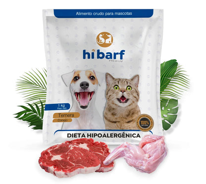 Dieta hipoalergénica de ternera y conejo