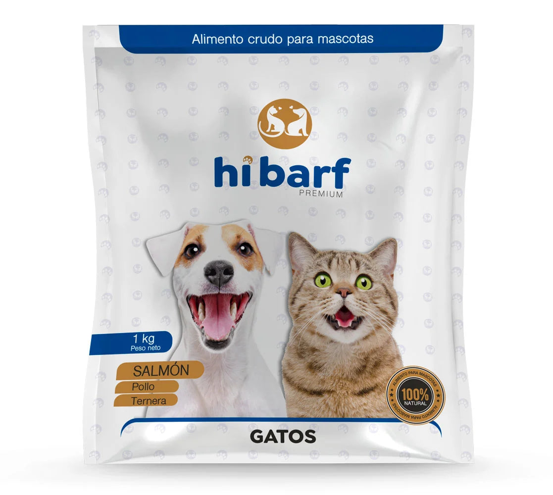 Dieta para gatos con pollo, ternera y salmón