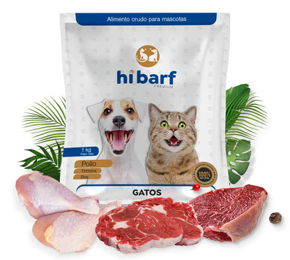 Dieta para gatos con pollo, ternera y res